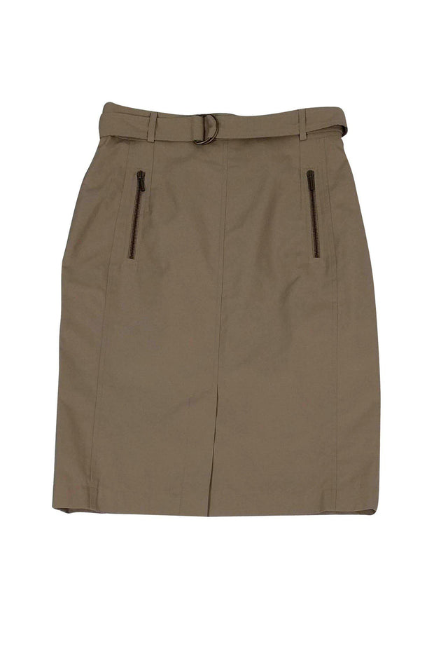 Current Boutique-Akris Punto - Tan Skirt w/ Zippers Sz 8