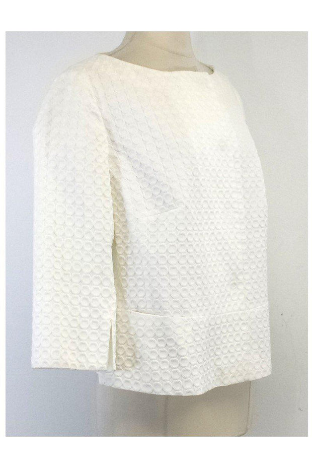 Current Boutique-Akris Punto - White Cotton Blend Jacket Sz L