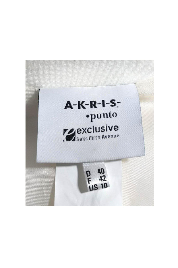 Current Boutique-Akris Punto - White Hook & Eye Closure Blazer Sz 10
