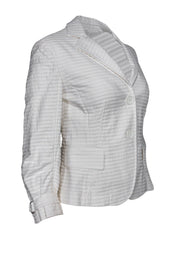 Current Boutique-Akris Punto - White Striped Two Button Blazer Sz 4