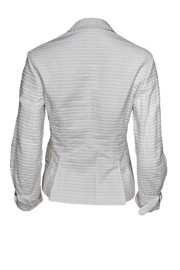 Current Boutique-Akris Punto - White Striped Two Button Blazer Sz 4