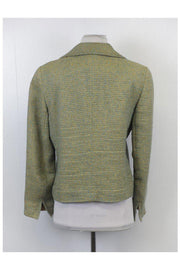 Current Boutique-Akris - Tan & Cornflower Woven Suit Blazer Sz L