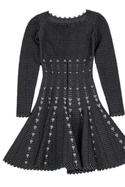 Current Boutique-Alaia - Black & Grey Textured Flared Dress Sz 00