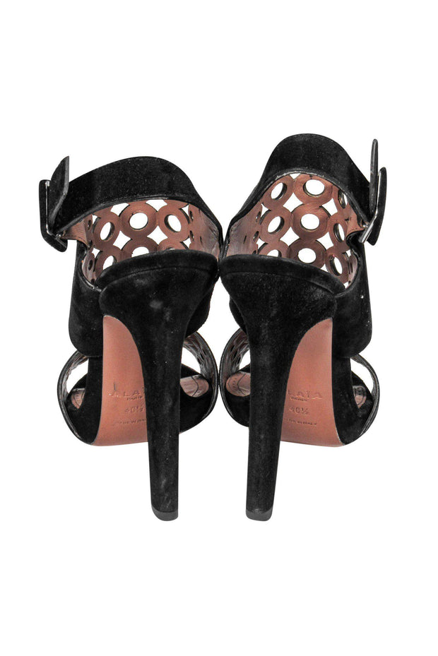 Current Boutique-Alaia - Black Sandals w/ Grommets Sz 9.5