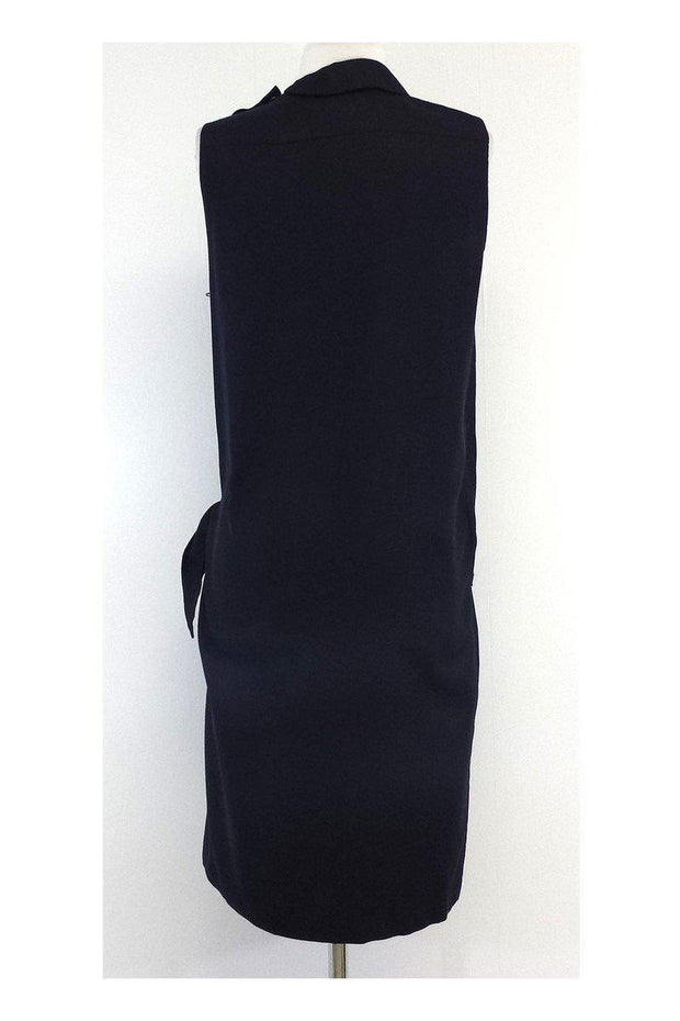 Current Boutique-Alasdair - Navy Silk Draped Sleeveless Dress Sz 2