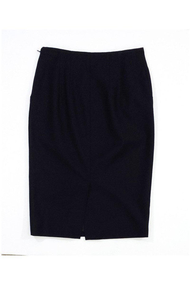 Current Boutique-Alberta Ferretti - Black Wool Pencil Skirt Sz 4