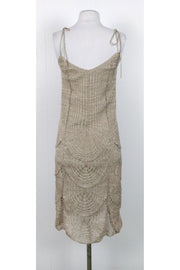 Current Boutique-Alberta Ferretti - Champagne Knit Dress Sz 6