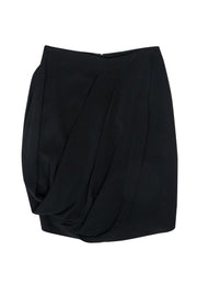 Current Boutique-Alexander McQueen - Black Draped Asymmetric Skirt Sz 4