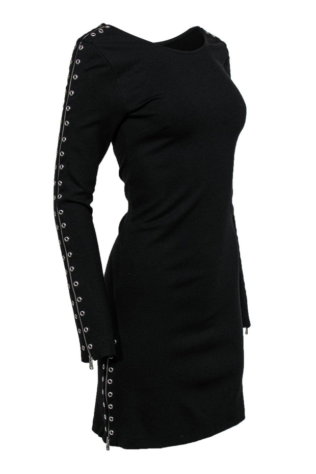 Current Boutique-Alexander McQueen - Black Long Sleeve Bodycon w/ Grommets Sz M