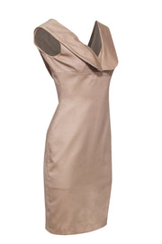 Current Boutique-Alexander McQueen - Champagne Textured Sheath Dress Sz 4