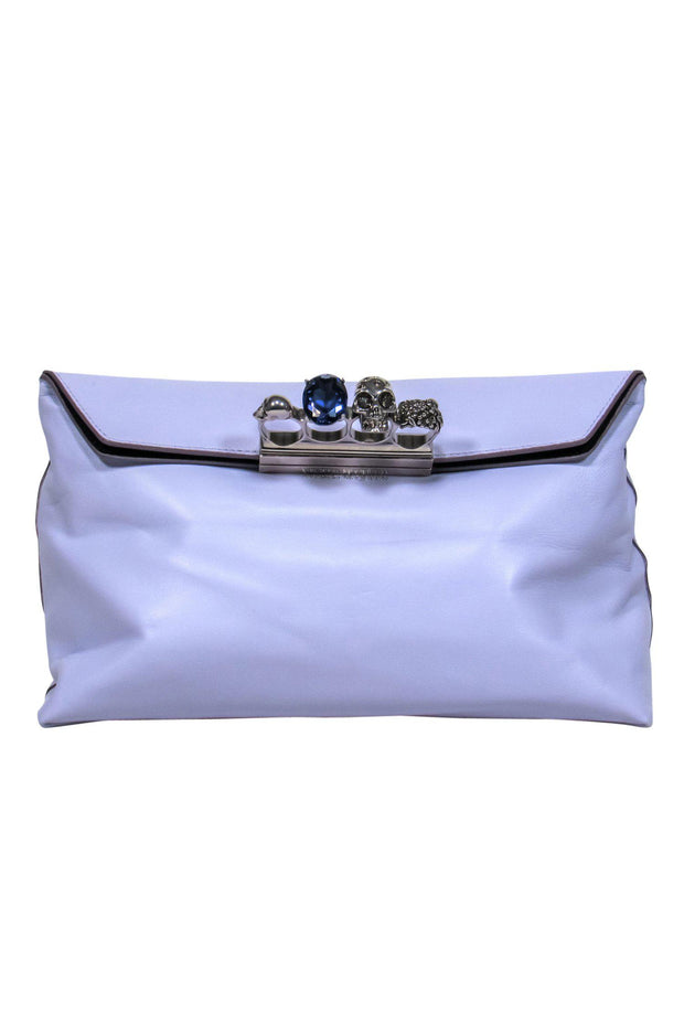Current Boutique-Alexander McQueen - Lavender Leather Jeweled Knuckle Clutch