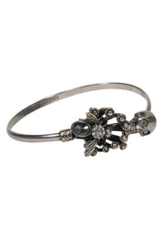 Current Boutique-Alexander McQueen - Silver Jeweled Skull Bangle