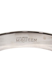 Current Boutique-Alexander McQueen - White & Silver Skull Embellished Bangle