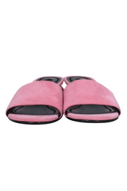 Current Boutique-Alexander Wang - Baby Pink Suede Slide Sandals w/ Cutout Heel Sz 9