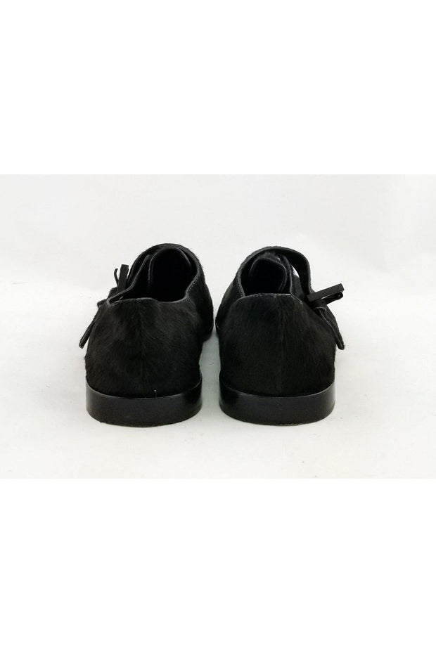 Current Boutique-Alexander Wang - Black Calf Hair Buckle Loafers Sz 7