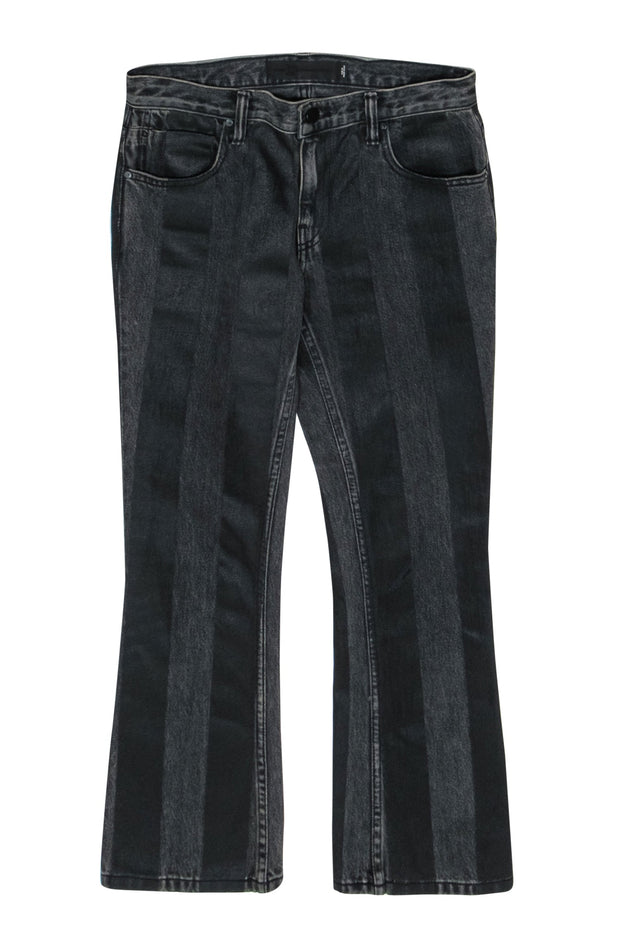 Alexander Wang - Black & Charcoal Striped Coated Straight Leg Jeans Sz –  Current Boutique