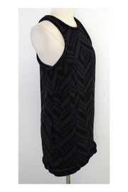 Current Boutique-Alexander Wang - Black & Grey Print Wool Sleeveless Dress Sz 4