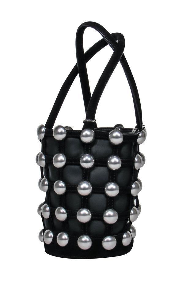 Current Boutique-Alexander Wang - Black Leather Mini Bucket Bag w/ Silver Studs