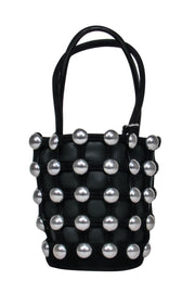 Current Boutique-Alexander Wang - Black Leather Mini Bucket Bag w/ Silver Studs