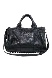 Current Boutique-Alexander Wang - Black Pebbled Leather Messenger-Style Bag