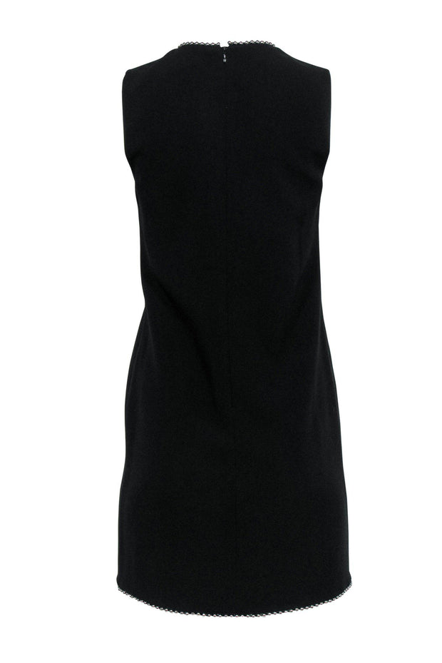 Current Boutique-Alexander Wang - Black Plunge Shift Dress w/ Silver Bead Trim Sz 2