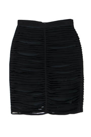 Current Boutique-Alexander Wang - Black Split Draped Pencil Skirt Sz 4