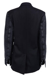 Current Boutique-Alexander Wang - Black Tuxedo Blazer w/ Denim Sleeves Sz 6