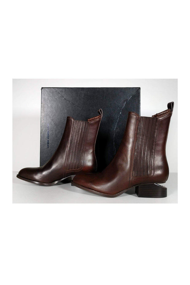 Current Boutique-Alexander Wang - Brown Anouck Leather Chelsea Booties Sz 5