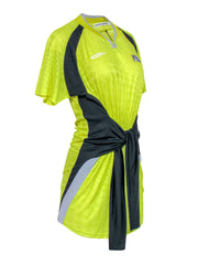Current Boutique-Alexander Wang - Chartreuse & Black Short Sleeve Waist Tie Dress Sz XS