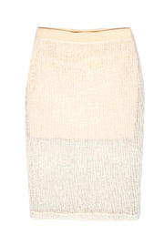 Current Boutique-Alexander Wang - Cream Woven Knit Sheer Pencil Skirt Sz XS