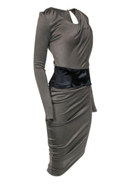 Current Boutique-Alexander Wang - Draped Asymmetrical Dress w/ Peplum Waist Sz 4