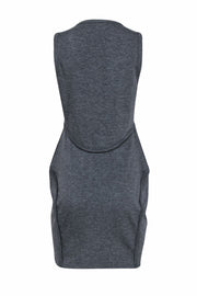 Current Boutique-Alexander Wang - Grey Sleeveless Knit Bodycon Dress w/ Front Zipper Sz L