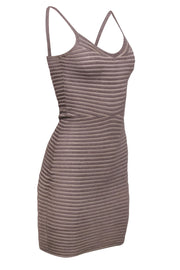 Current Boutique-Alexander Wang - Light Brown Sleeveless Textured Bodycon Dress Sz S