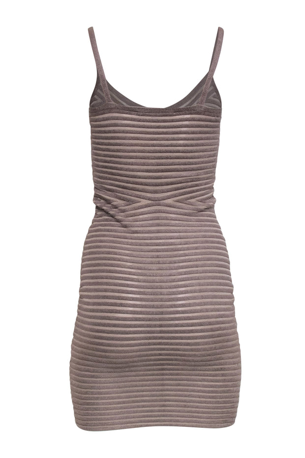 Current Boutique-Alexander Wang - Light Brown Sleeveless Textured Bodycon Dress Sz S