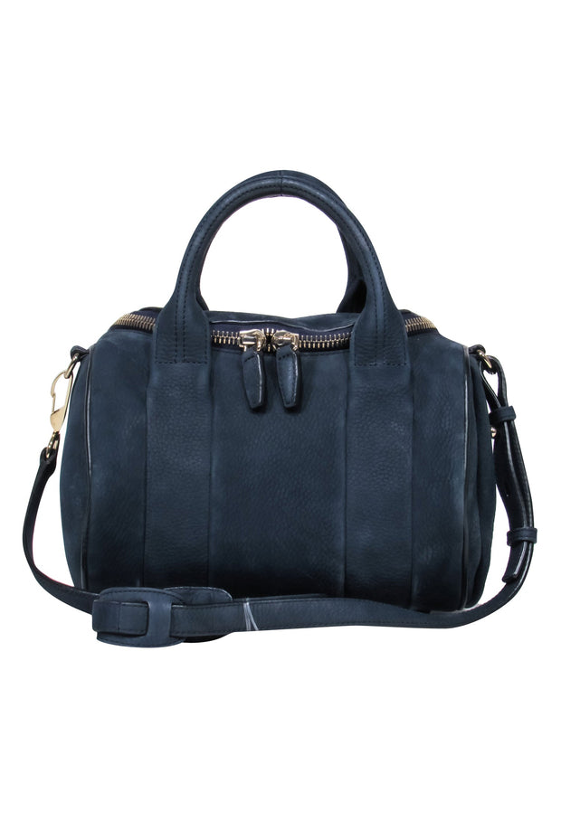 Current Boutique-Alexander Wang - 'Navy Nubuck Rockie' Handbag w/ Crossbody Strap