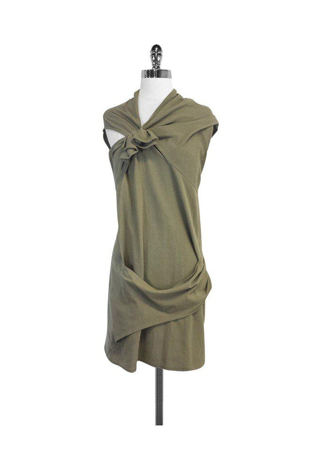 Current Boutique-Alexander Wang - Olive Green Cotton Sleeveless Dress Sz 4