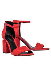 Current Boutique-Alexander Wang - Red Suede Strappy Pumps w/ Heel Cutout Sz 7
