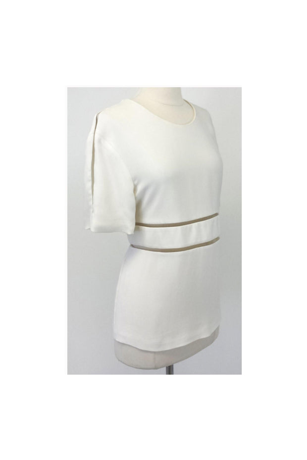 Current Boutique-Alexander Wang - Silk Crepe Illusion Blouse in Tusk Sz 10
