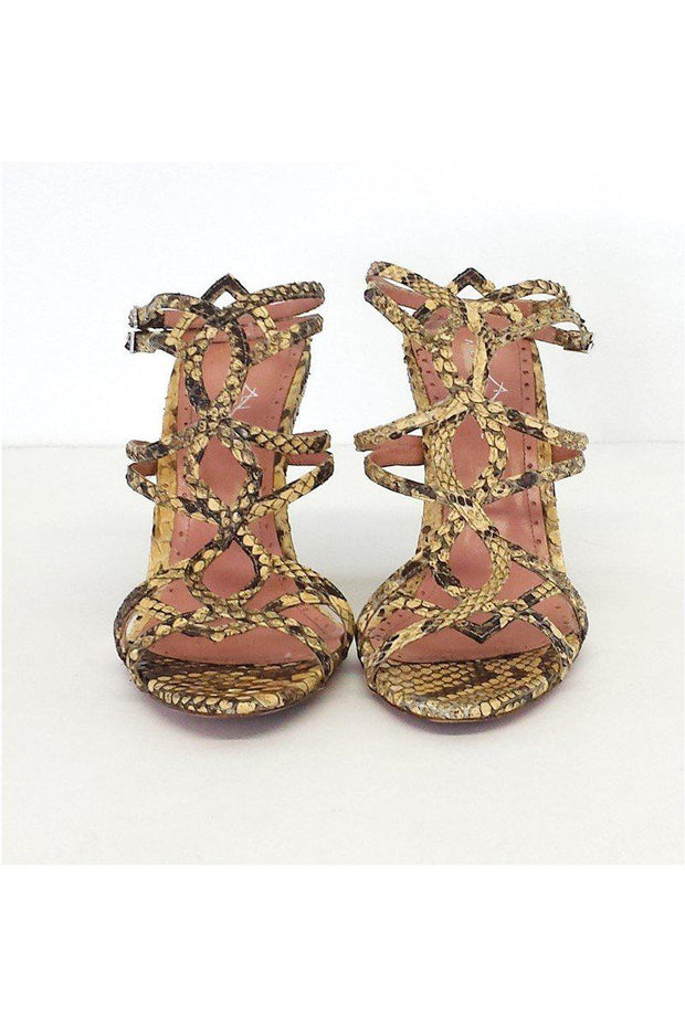 Current Boutique-Alexandra Neel - Snakeskin Leather Wedge Sandals Sz 8