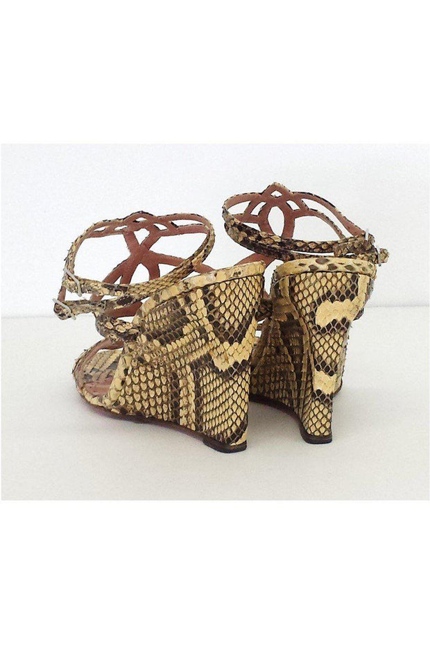 Current Boutique-Alexandra Neel - Snakeskin Leather Wedge Sandals Sz 8