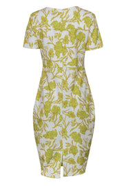 Current Boutique-Alexia Admor - White & Yellow Floral Short Sleeve Shift Dress Sz L