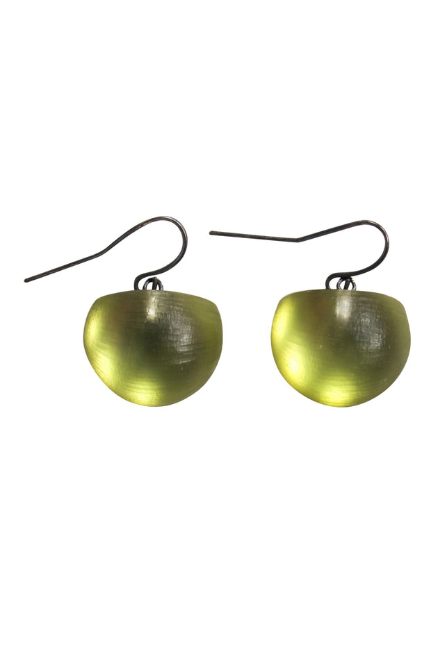 Current Boutique-Alexis Bittar - Green Lucite Half Sphere Dangle Earrings