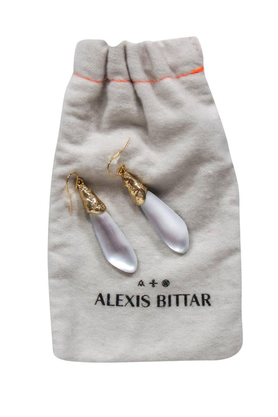 Current Boutique-Alexis Bittar - White Lucite Teardrop Fishhook Earrings