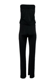 Current Boutique-Alexis - Black Halter Top Drawstring Straight Leg Jumpsuit Sz XS