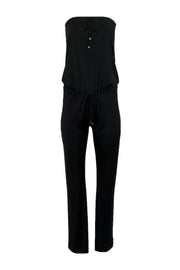 Current Boutique-Alexis - Black Halter Top Drawstring Straight Leg Jumpsuit Sz XS