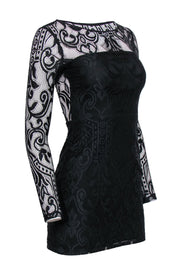 Current Boutique-Alexis - Black Lace Long Sleeve Sheath Dress Sz 0