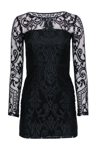 Current Boutique-Alexis - Black Lace Long Sleeve Sheath Dress Sz 0