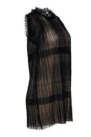Current Boutique-Alexis - Black Pleated Lace Shift Dress Sz XS