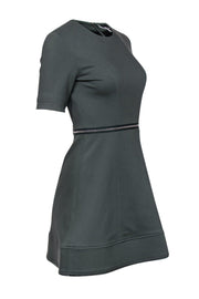 Current Boutique-Alexis - Olive Green Fit & Flare Dress w/ Zipper Detail Sz S
