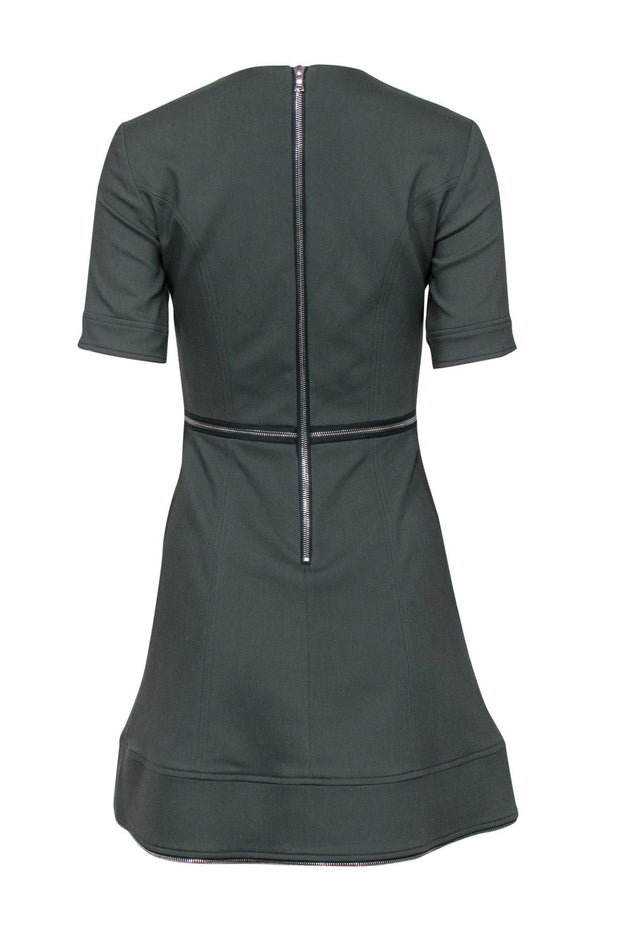 Current Boutique-Alexis - Olive Green Fit & Flare Dress w/ Zipper Detail Sz S
